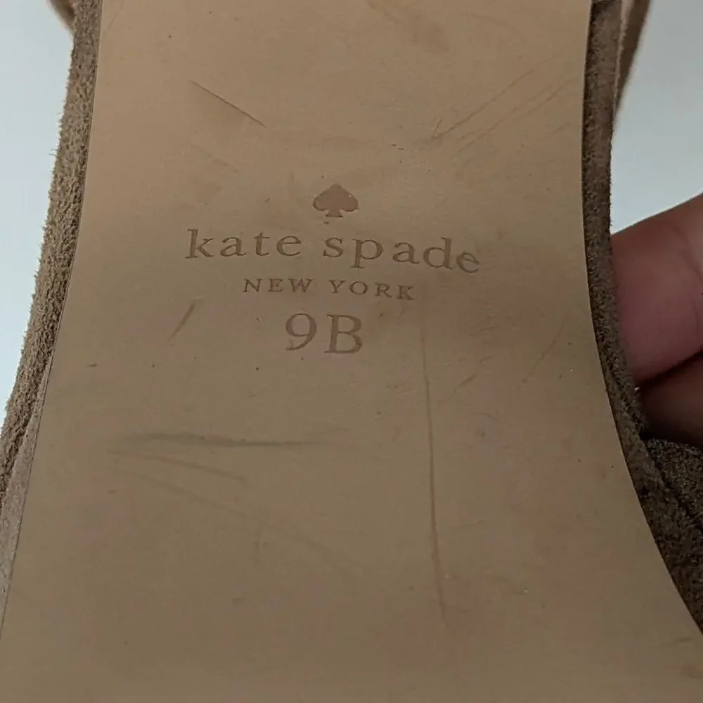 Kate Spade Delphi Heel Platform Sandal Women's Roasted Almond Size US9B EU39.5